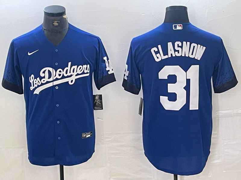 Men Los Angeles Dodgers 31 Glasnow Blue City Edition 2024 Nike Game MLB Jersey style 1